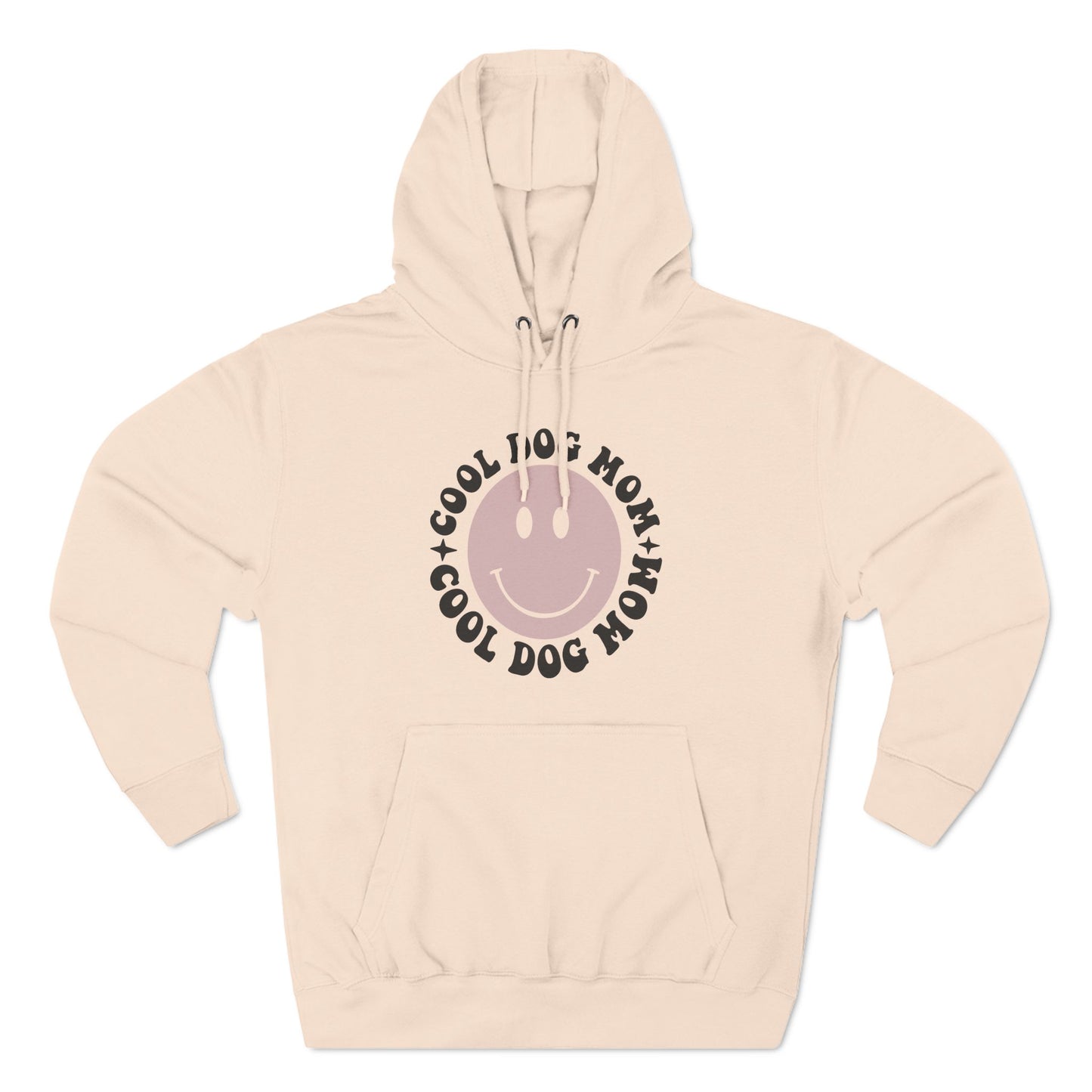 Three-Panel Fleece Hoodie, Cool Dog Mom